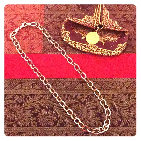 Sterling Silver 92.5 Chunky Chain  Necklace 16" - Picture 1 of 6